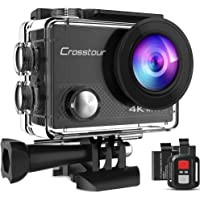 Crosstour Cámara Deportiva Ultra 4K 20MP WiFi Camara Acuatica con Control Remoto Videocámara Camaras Acción Sumergible…